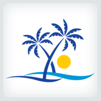 Palm Tree Logo - Palm Tree Beach Logo Template | Codester