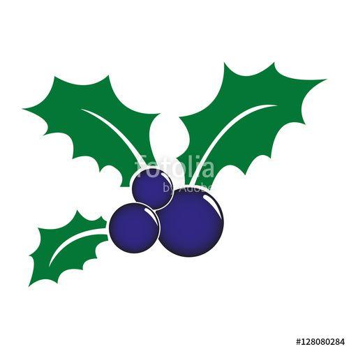 3 Leaves Logo - Holly berry symbol with 3 leaves