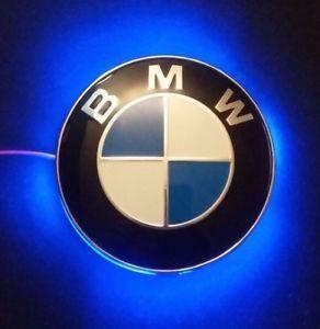 Blue BMW Logo - BMW Emblem 82MM Glow BLUE LED Light 1 3 5 7 Series X3 X5 X6 Badge ...