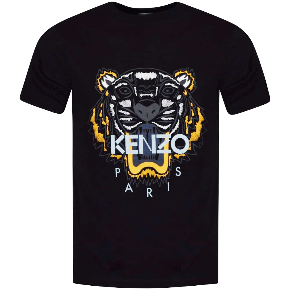 Yellow and Black Tiger Logo - KENZO Kenzo Black/Yellow Tiger Logo T-Shirt - Men from ...