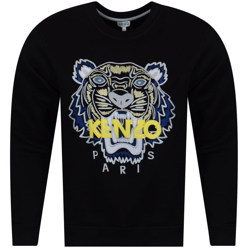 Yellow and Black Tiger Logo - Lyst - KENZO Black/yellow/blue Tiger Logo Sweatshirt in Black for ...