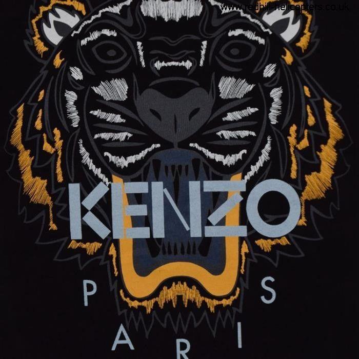 Yellow and Black Tiger Logo - Men's Polo Shirt Product Name:Kenzo T Shirts Discount Sale