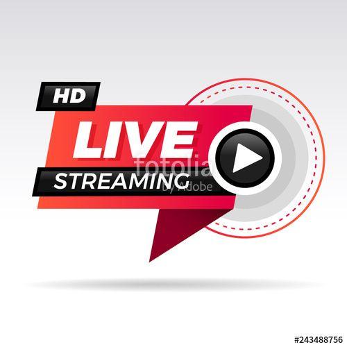 Element TV Logo - Live streaming logo - red vector design element with play button for ...