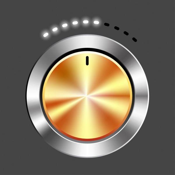 Metallic Circle Logo - Circle button template shiny metallic grey golden decoration Free ...