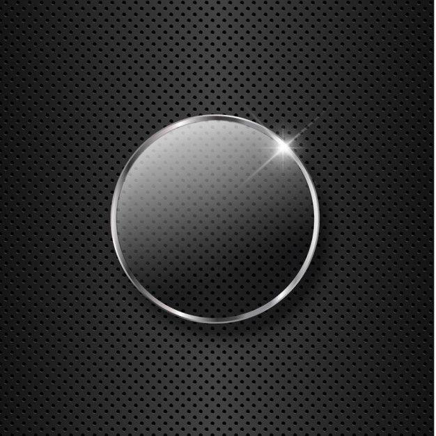 Metallic Circle Logo - Metal background with glass Vector | Free Download