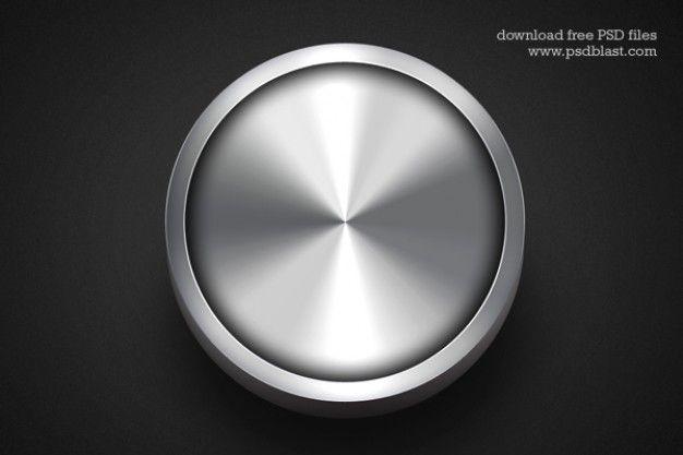 Metallic Circle Logo - Metallic web buttons on dark background PSD file | Free Download