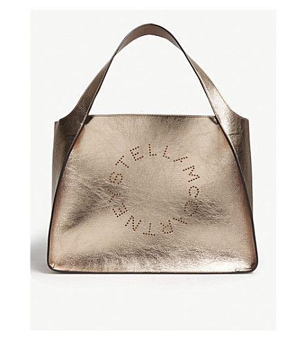 Metallic Circle Logo - STELLA MCCARTNEY - Circle logo metallic small tote | Selfridges.com