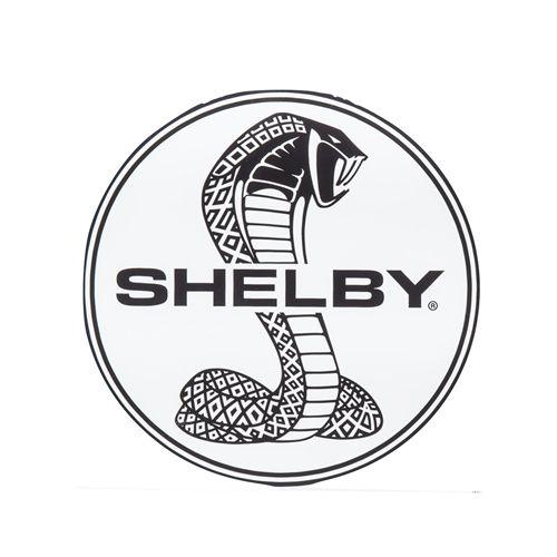 White Shelby Logo - Black and White Shelby Super Snake Round Decal