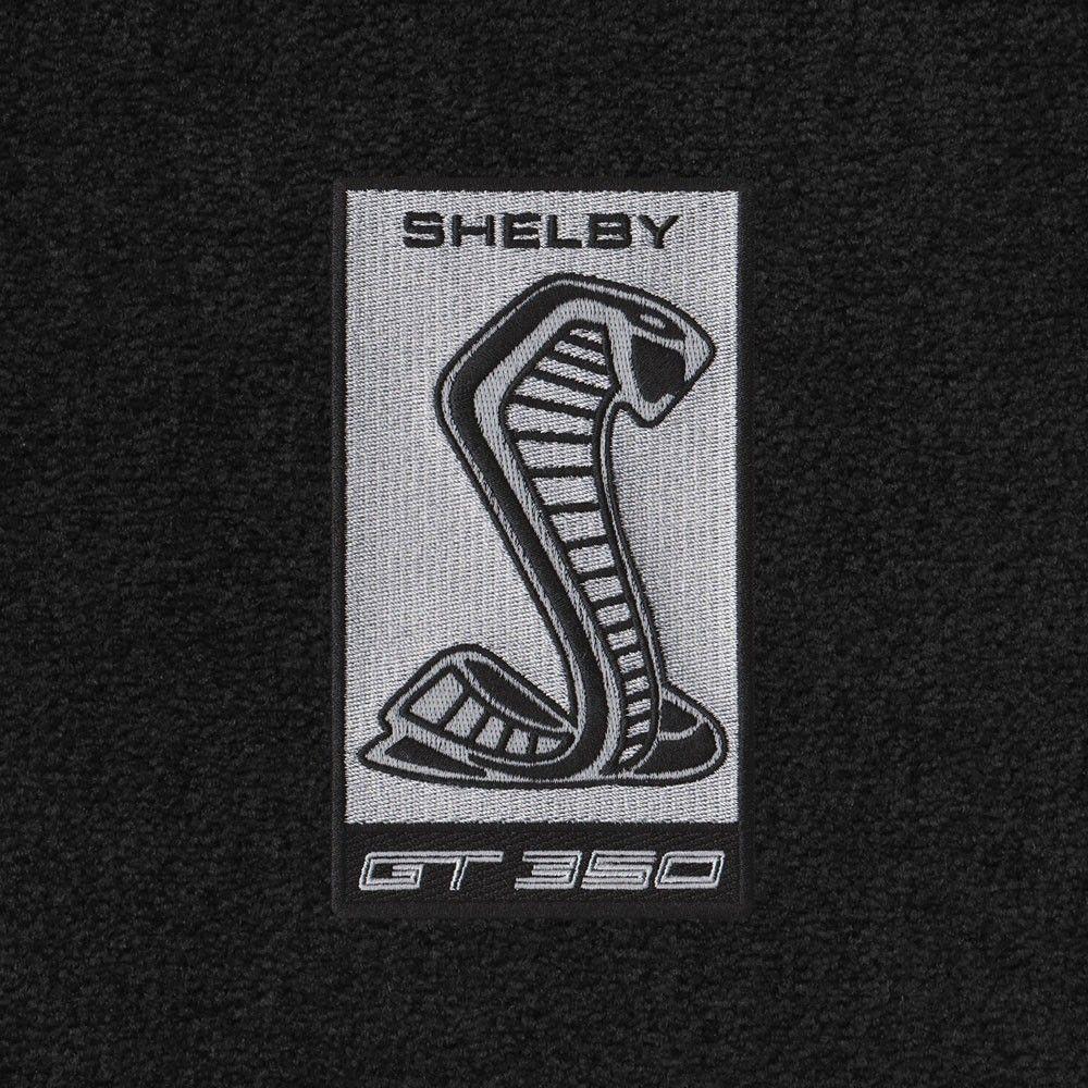 White Shelby Logo - Lloyd Mats S11747171 Mustang Floor Mat Plush Black With Silver
