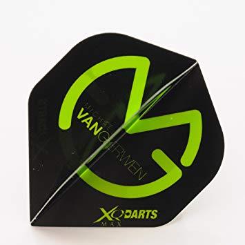 Black and Green Logo - Set of MVG XQMAX BLACK FLIGHT GREEN LOGO DART FLIGHTS MICHAEL VAN