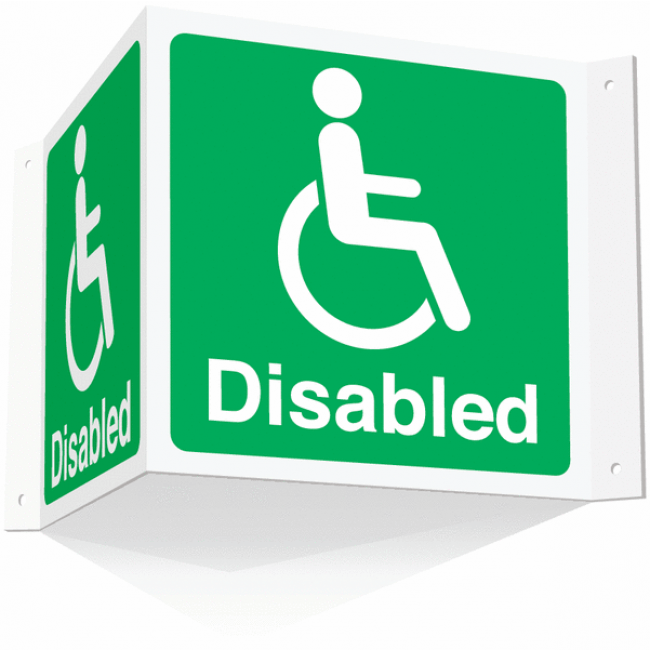 Wheelchair Logo - Disabled With Wheelchair Logo Projecting 3D Sign