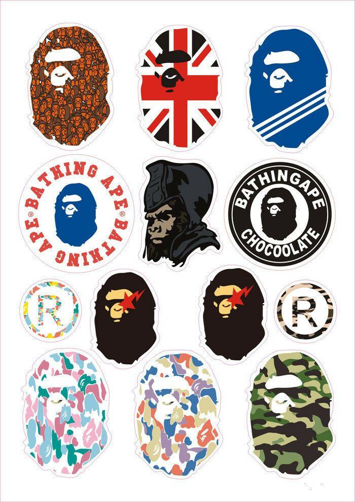 Bathing Ape BAPE Logo - Set 26pcs A Bathing Ape Bape Logo Sticker Trunk Notebook Car Auto