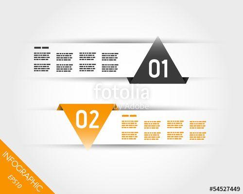 Two Orange Triangle Logo - two orange triangular infographic stickes Stock image and royalty