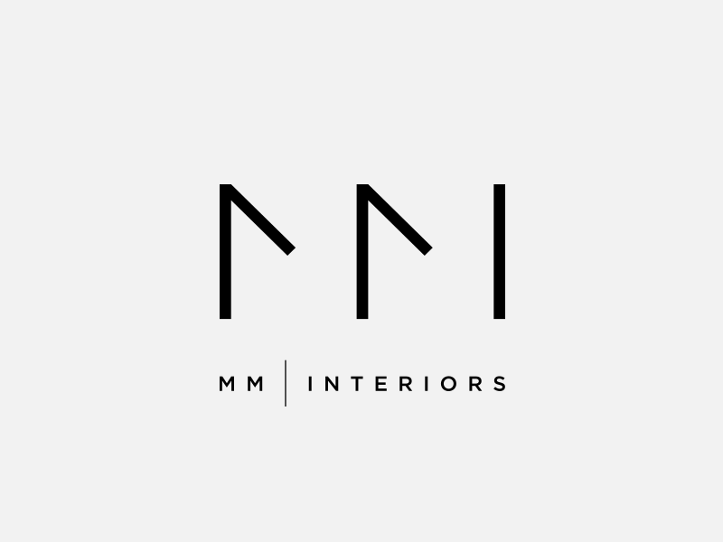 White mm Logo - MM Interiors logo design