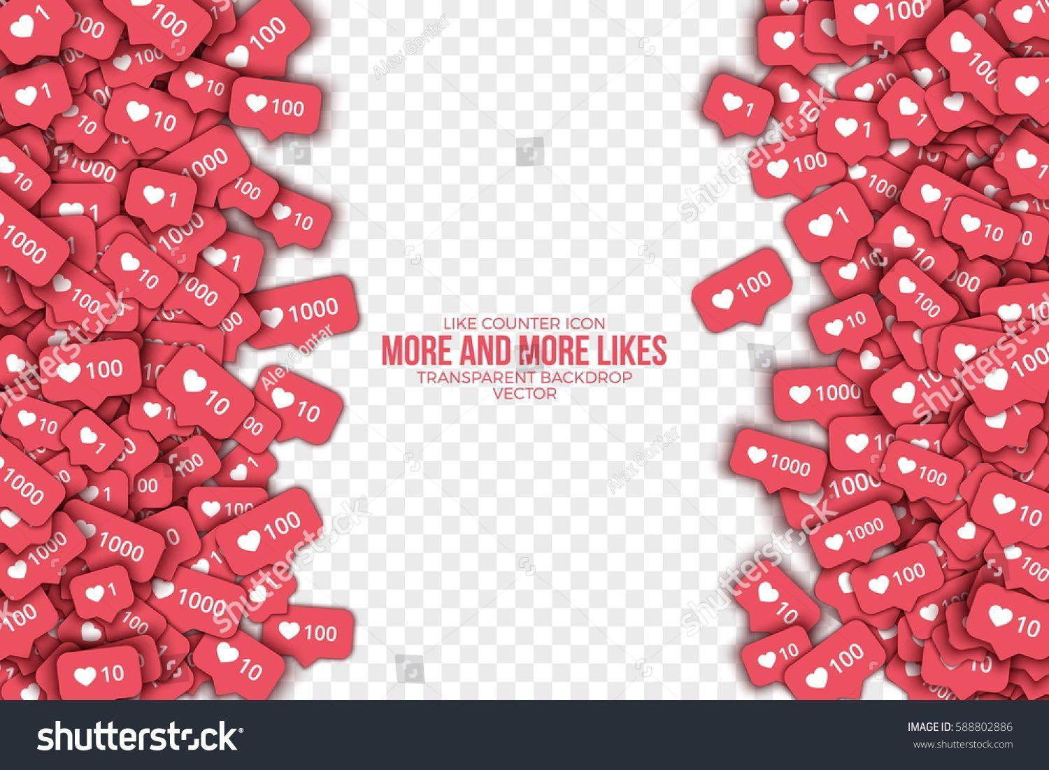 Red and White Internet Logo - Vector 3D Instagram Like Counter Icons Abstract Illustration | like ...