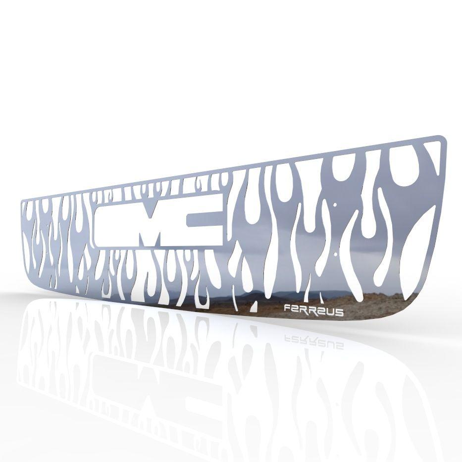 Flame GMC Logo - Grille Insert Guard Vertical Flame Polished Stainless fits: 2003 ...