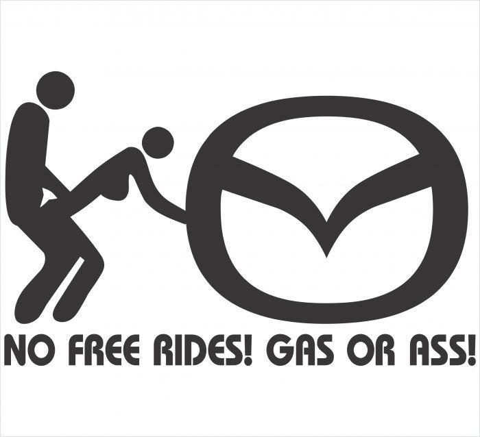 Funny Mazda Logo - No Free Rides Mazda Decal