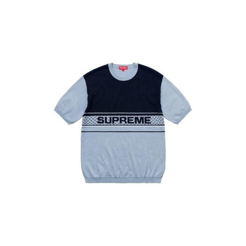 Light Blue Supreme Logo - Supreme Chest Logo S/S Knit Top 'Light Blue' | The Rarehouse