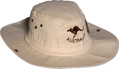 Hats with Kangaroo Logo - Aussie Products.com | Tan Slouch Hat with Kangaroo Logo | Aussie Foods