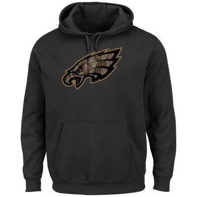 Philadelphia Eagles Camo Logo - Men's Majestic Black Philadelphia Eagles Camo Tek Patch Pullover ...