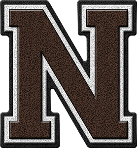 Brown Letter N Logo - Presentation Alphabets: Brown Varsity Letter N