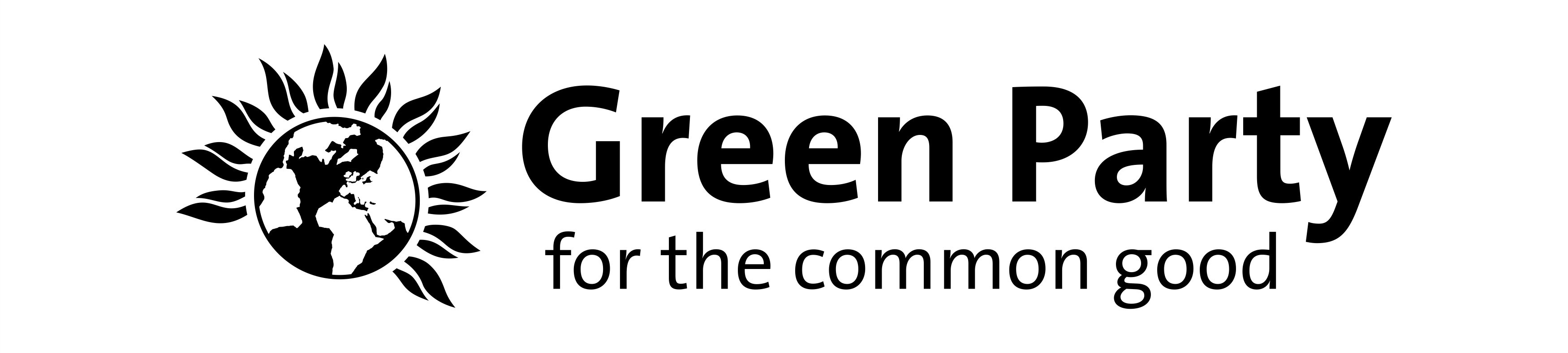 White and Green Oval Logo - Green Party Visual Identity