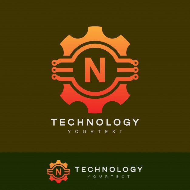 Brown Letter N Logo - Technology initial Letter N Logo design Vector | Premium Download