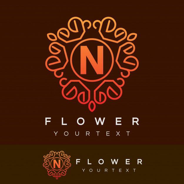Brown Letter N Logo - Flower initial Letter N Logo design Vector | Premium Download