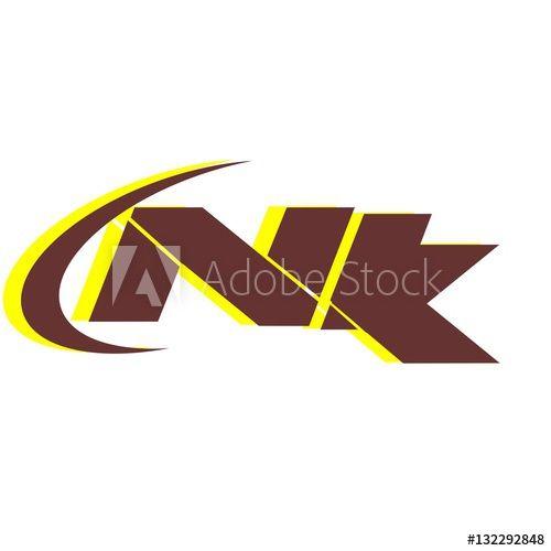 Brown Letter N Logo - Vector letter N,k logo icon dark brown and yellow color design ...