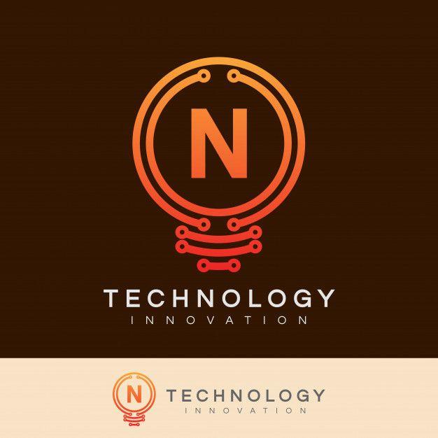 Brown Letter N Logo - Technology innovation initial Letter N Logo design Vector | Premium ...