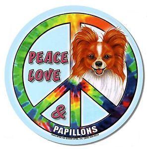 Hippie Dog Logo - Papillon Hippie Dog Magnet 