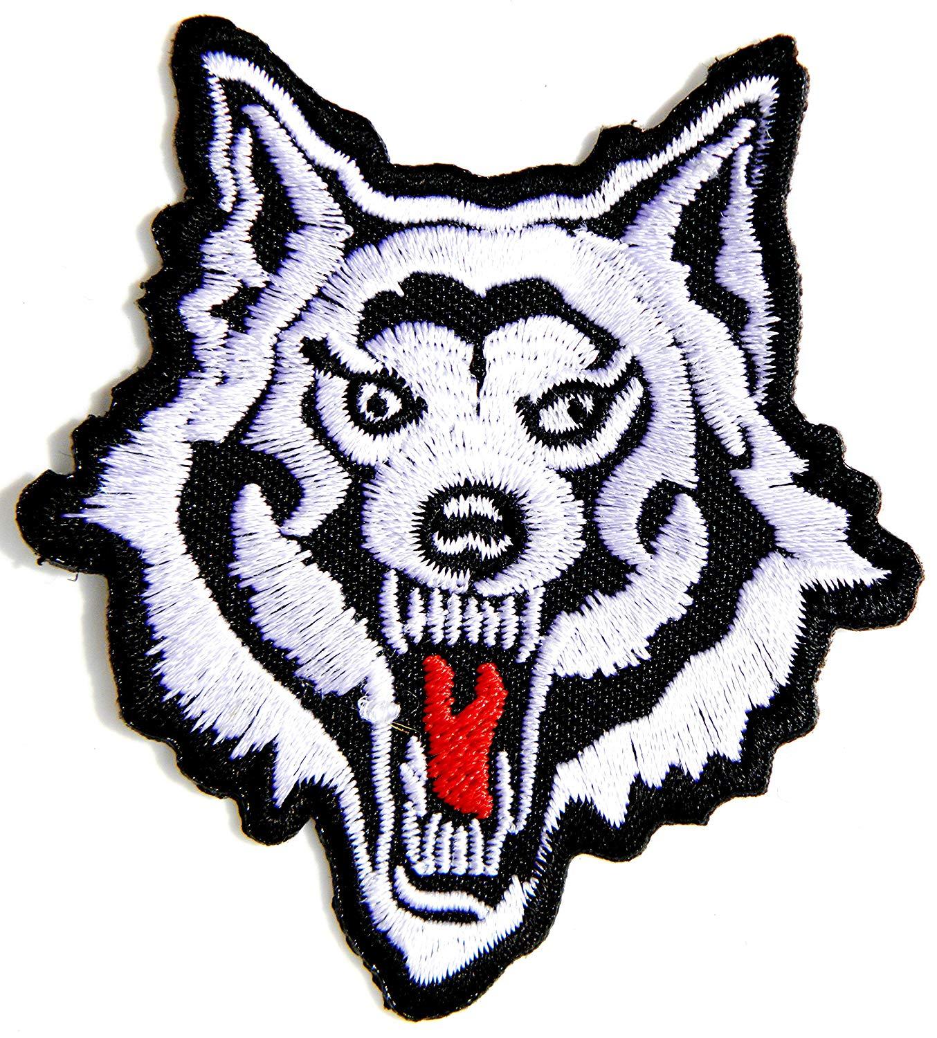 Hippie Dog Logo - Amazon.com: Wolf Fox Dog Logo Racing Biker Rider Hippie Punk Rock ...