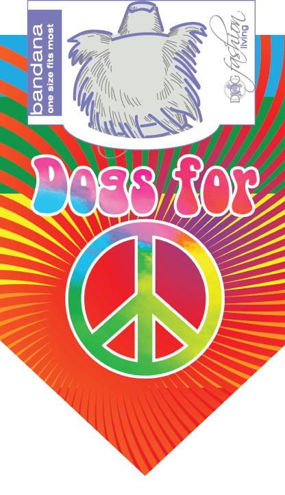 Hippie Dog Logo - Dog Fashion Living Dogs for Peace Dog Bandana for Hippie Dogs