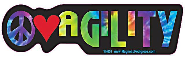 Hippie Dog Logo - Peace Love Agility Yippie Hippie Dog Car Sticker | Doggy Style Gifts