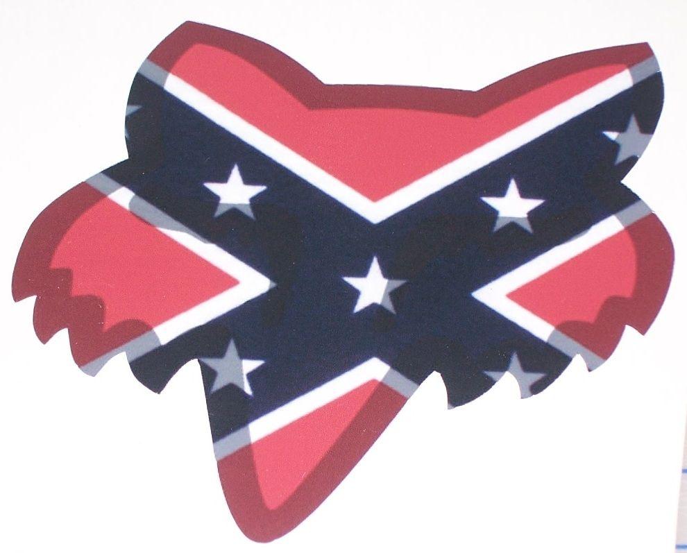 Confederate Fox Logo - Fox Racing Confederate Rebel Flag Head 8