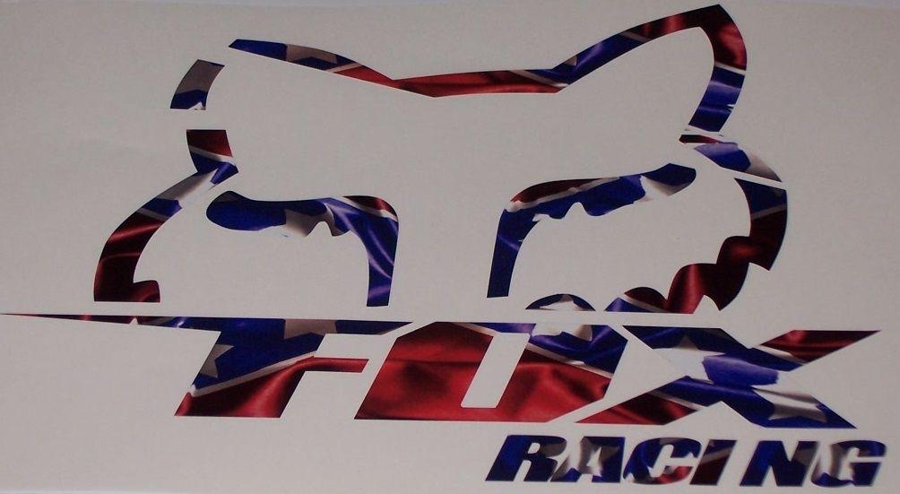Confederate Fox Logo - REBEL FLAG FOX Racing Slant Decal