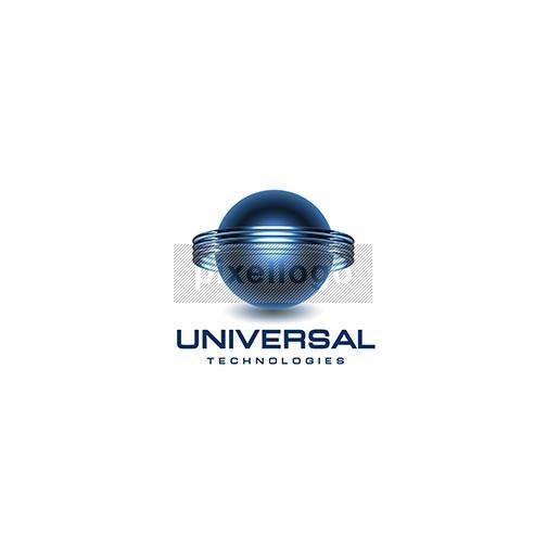 Universal Globe Logo - Universal Globe 3D Logo | Globe Logo for Technology Company – Pixellogo