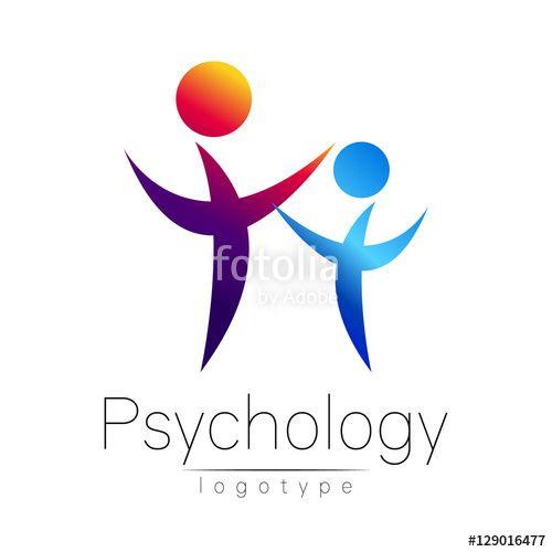White and Blue People Logo - Modern people psi logo of Psychology. Family Human. Creative style ...