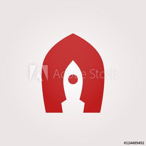Website Vector Logo - Creative rocket in A letter vector logo design. Vector sign