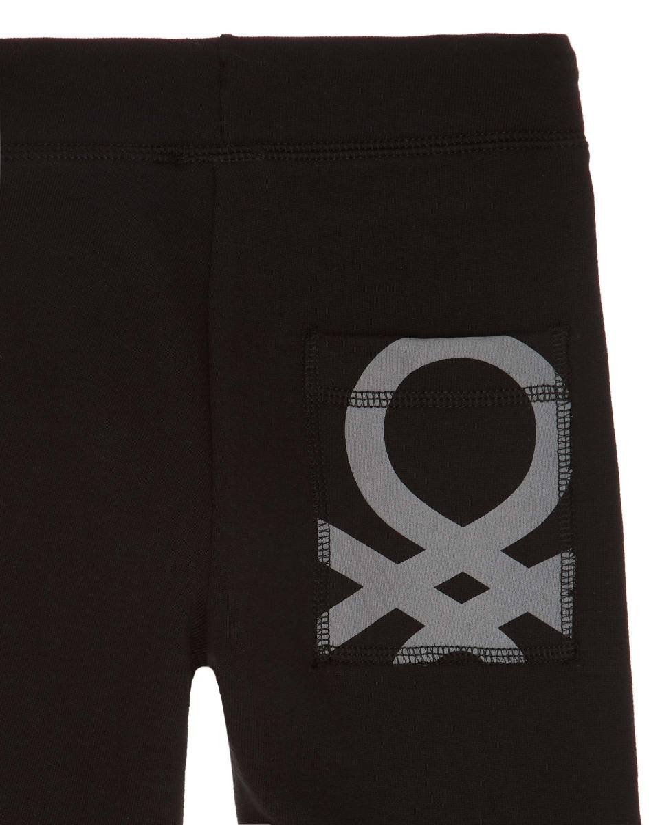 Maxi Logo - Sweatpants with maxi logo, Black - Benetton