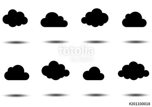 Website Vector Logo - Cloud vector icon set. Cloud shape. Technology Save share data icon