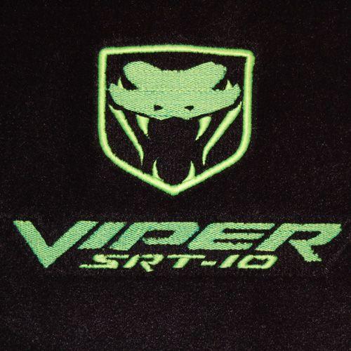 Snake Skin Logo - Dodge Viper SRT 10 Floor Mats 2003 2008 (Green Logo)