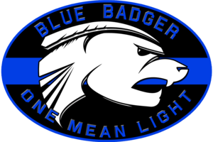 Blue Badger Logo - Blue Badger Lights -Flashlights, CXA-50, Flashlight Batteries ...