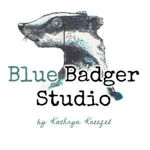 Blue Badger Logo - Blue Badger Studio - Custom Pet Portraits - Personalized Art