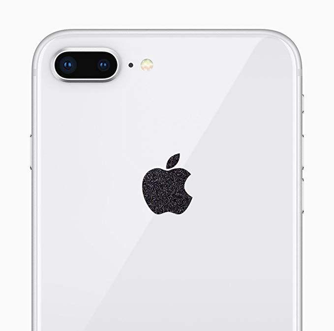 Apple Plus Logo - Glitter Black Apple Logo Decal Sticker for iPhone 8 Plus