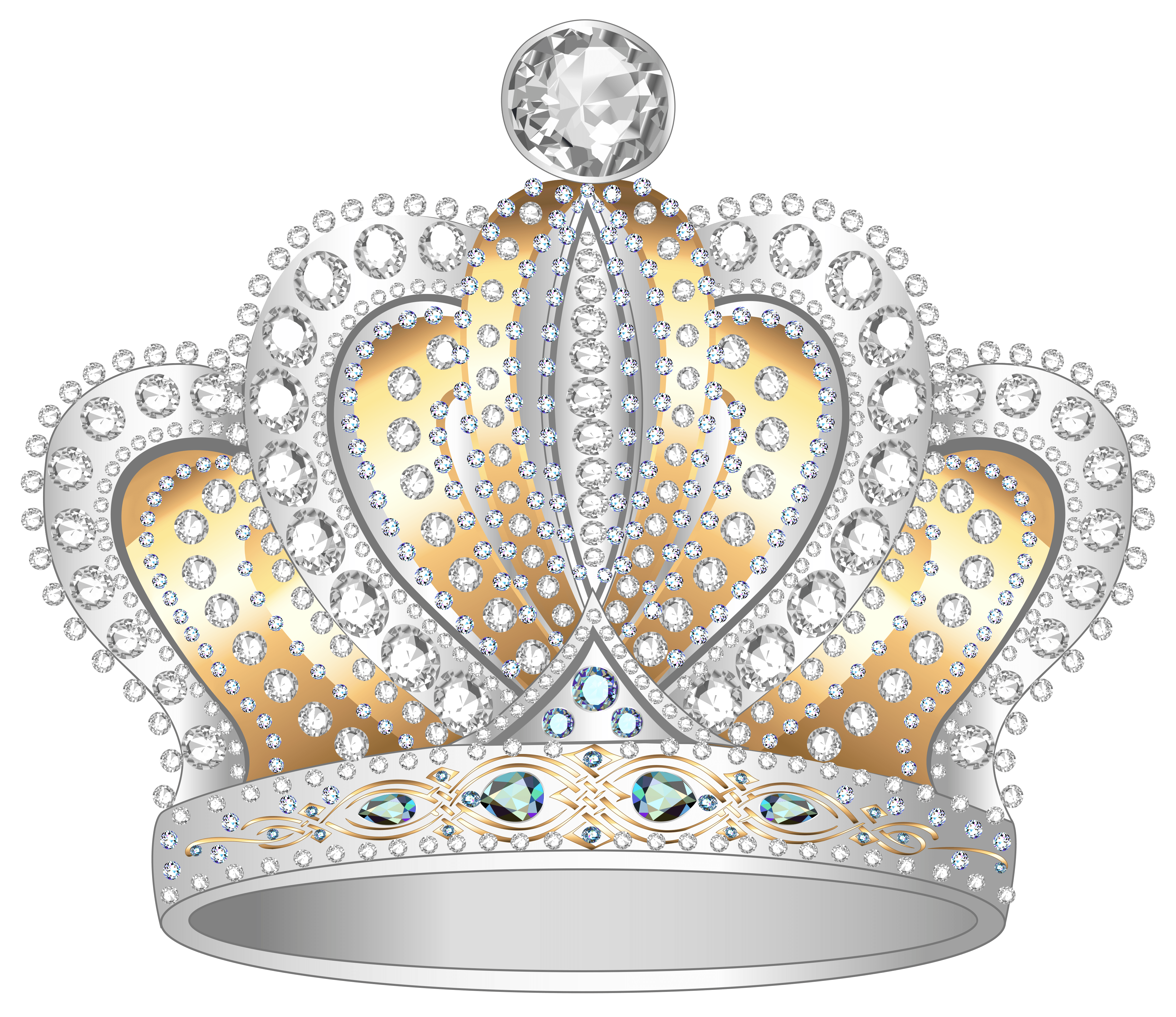Silver Diamond Crown Logo - Silver Gold Diamond Crown PNG Clipart Image | Gallery Yopriceville ...