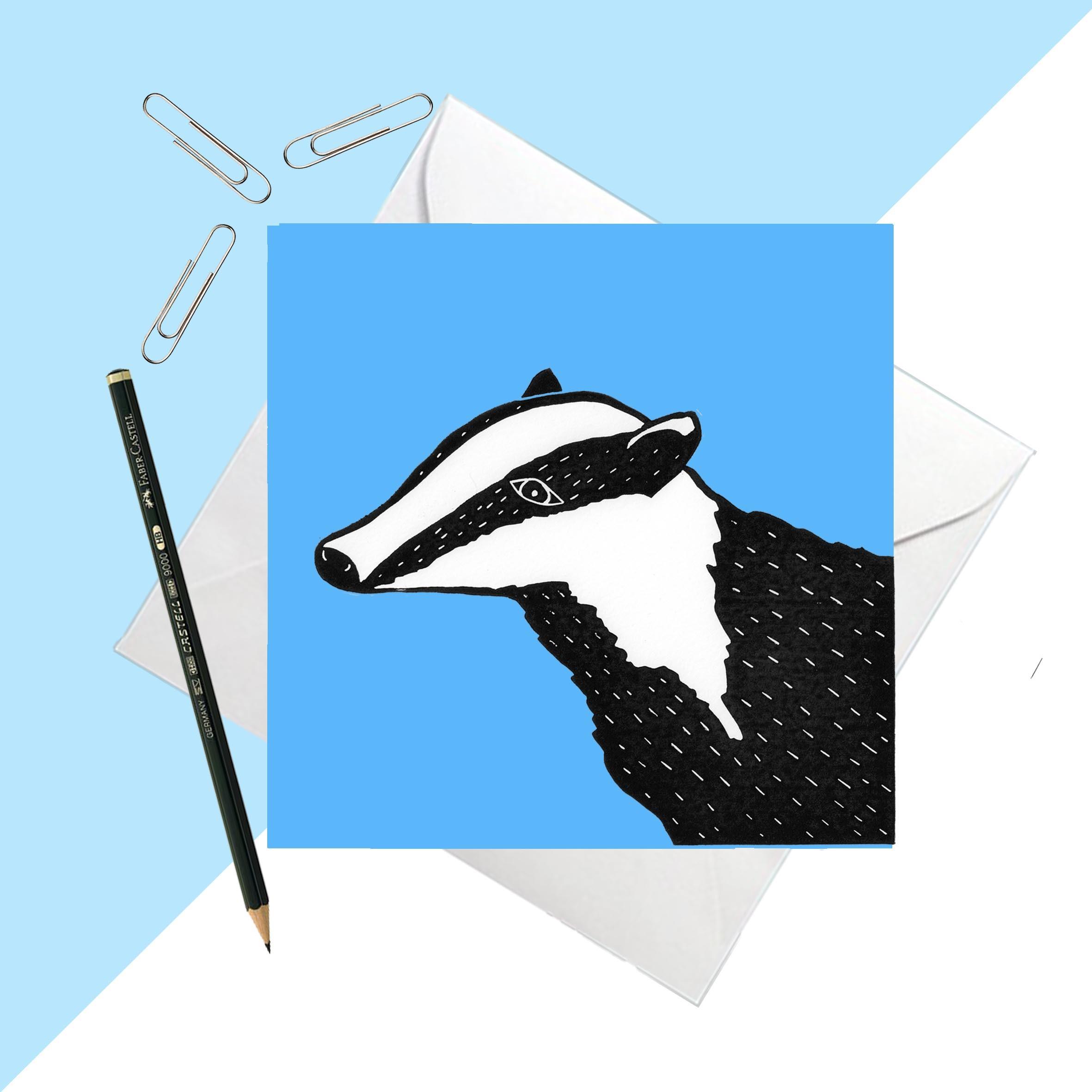 Blue Badger Logo - Blue Badger Eco Greetings Card - ethical.market