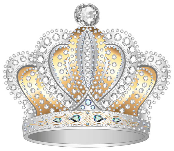 Silver Diamond Crown Logo - Silver Gold Diamond Crown PNG Clipart Image
