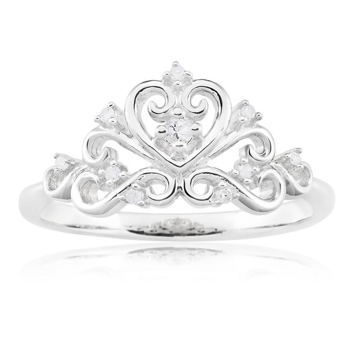 Silver Diamond Crown Logo - Sterling Silver Diamond Crown Ring (60257387) - Rings | Shiels Jewellers