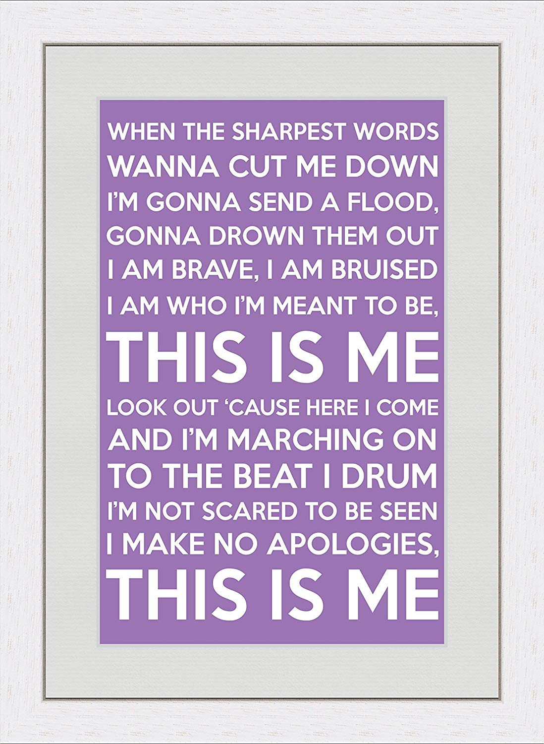 This Is Me Logo - Behind The Glass This Is Me (Lyrics) - Purple - A4 White Frame ...